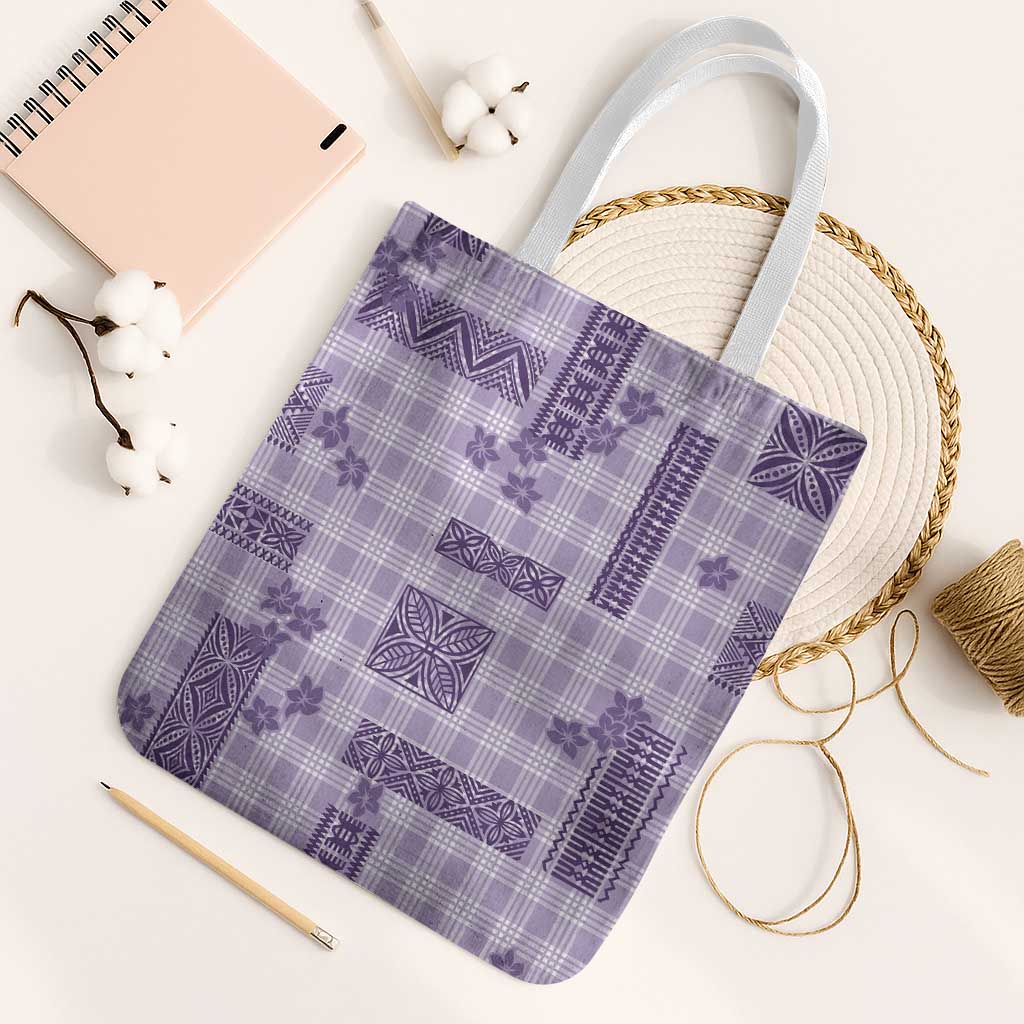 Hawaiian Quilt Tapa On Lilac Palaka Motifs Tote Bag