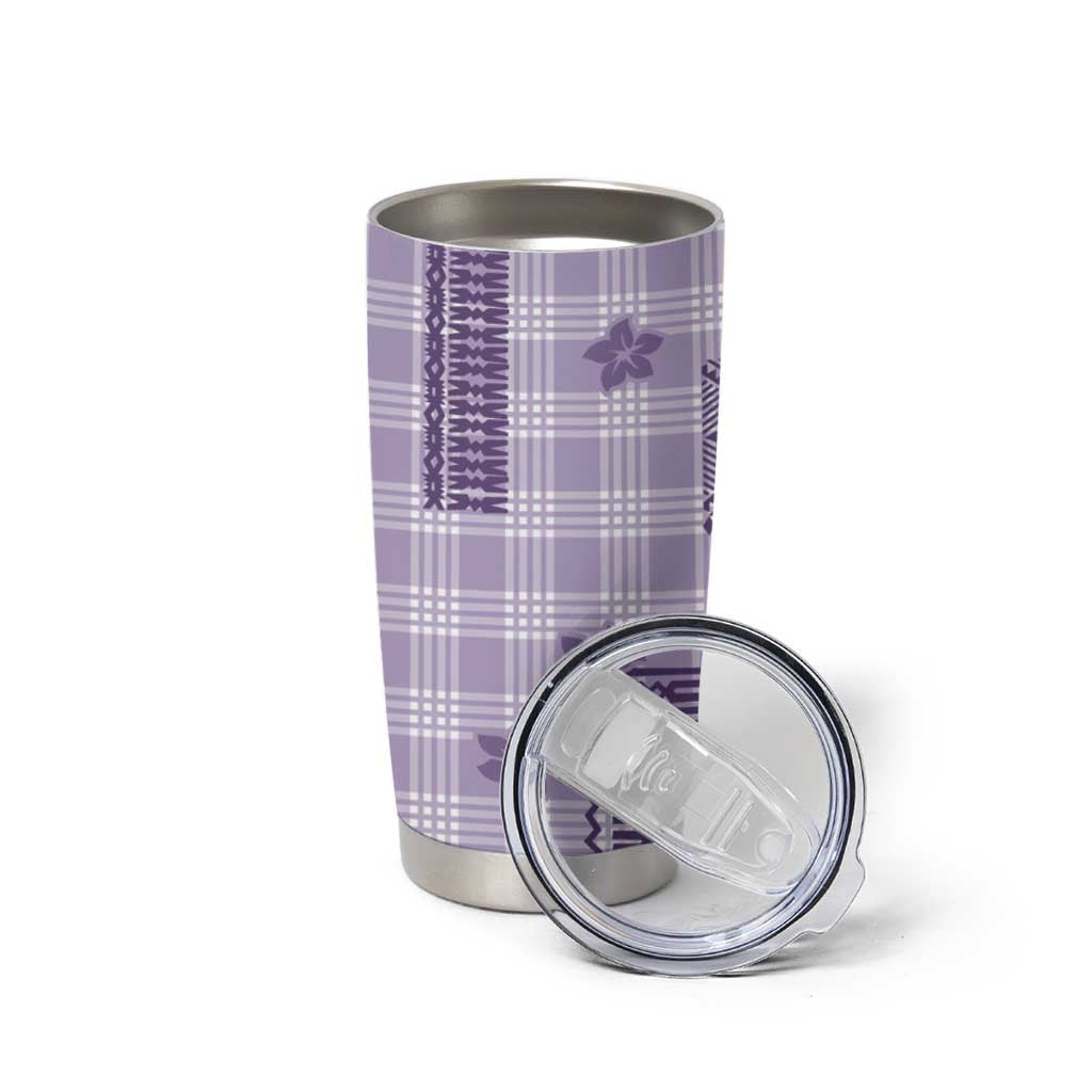 Hawaiian Quilt Tapa On Lilac Palaka Motifs Tumbler Cup