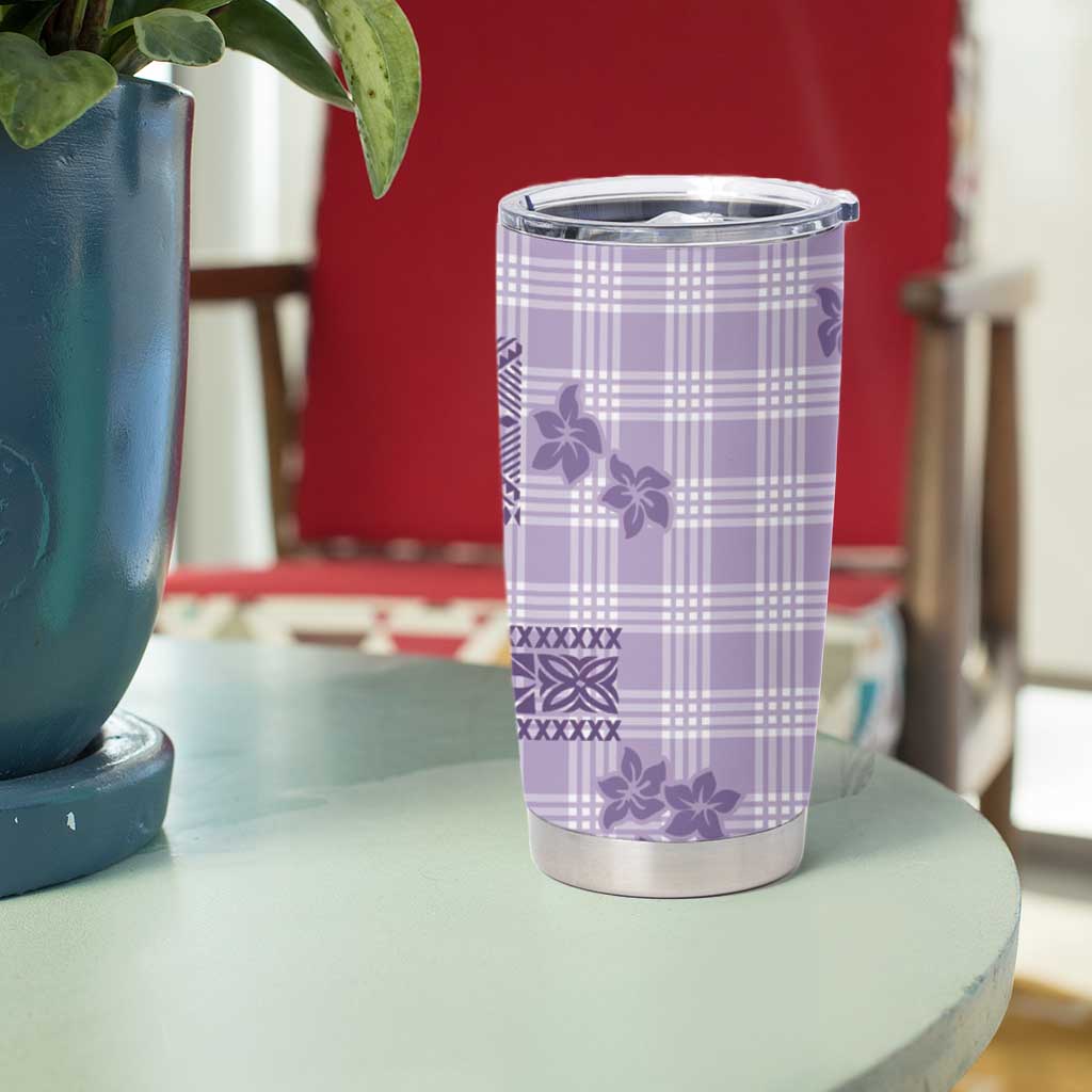 Hawaiian Quilt Tapa On Lilac Palaka Motifs Tumbler Cup
