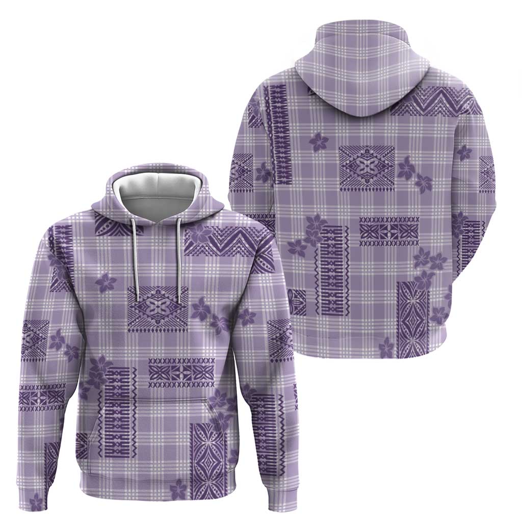 Hawaiian Quilt Tapa On Lilac Palaka Motifs Zip Hoodie