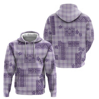 Hawaiian Quilt Tapa On Lilac Palaka Motifs Zip Hoodie