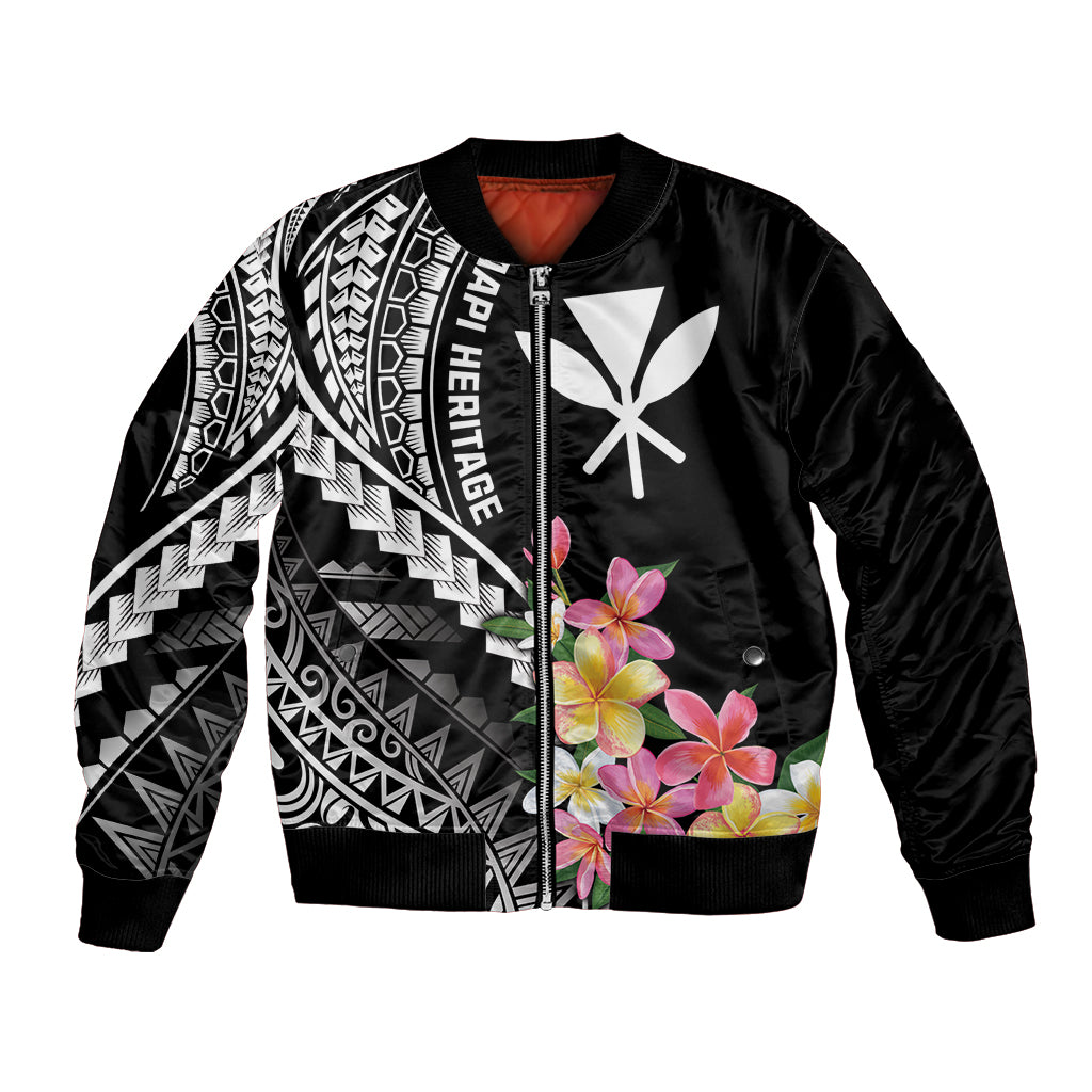AAPI Heritage Month Bomber Jacket Kanaka Hawaii Plumeria