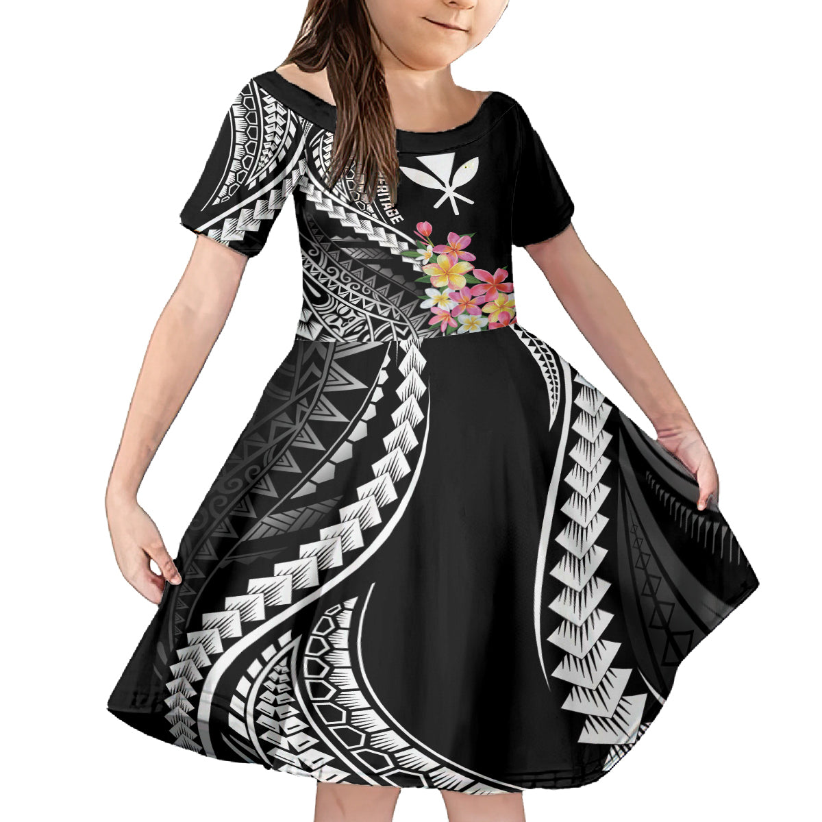 AAPI Heritage Month Family Matching Long Sleeve Bodycon Dress and Hawaiian Shirt Kanaka Hawaii Plumeria