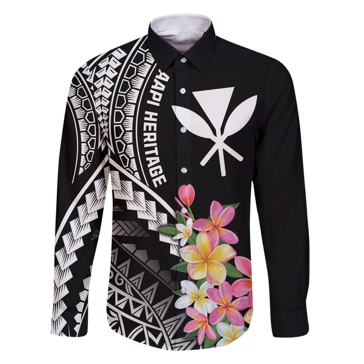 AAPI Heritage Month Family Matching Short Sleeve Bodycon Dress and Hawaiian Shirt Kanaka Hawaii Plumeria