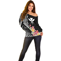 AAPI Heritage Month Off Shoulder Sweater Kanaka Hawaii Plumeria