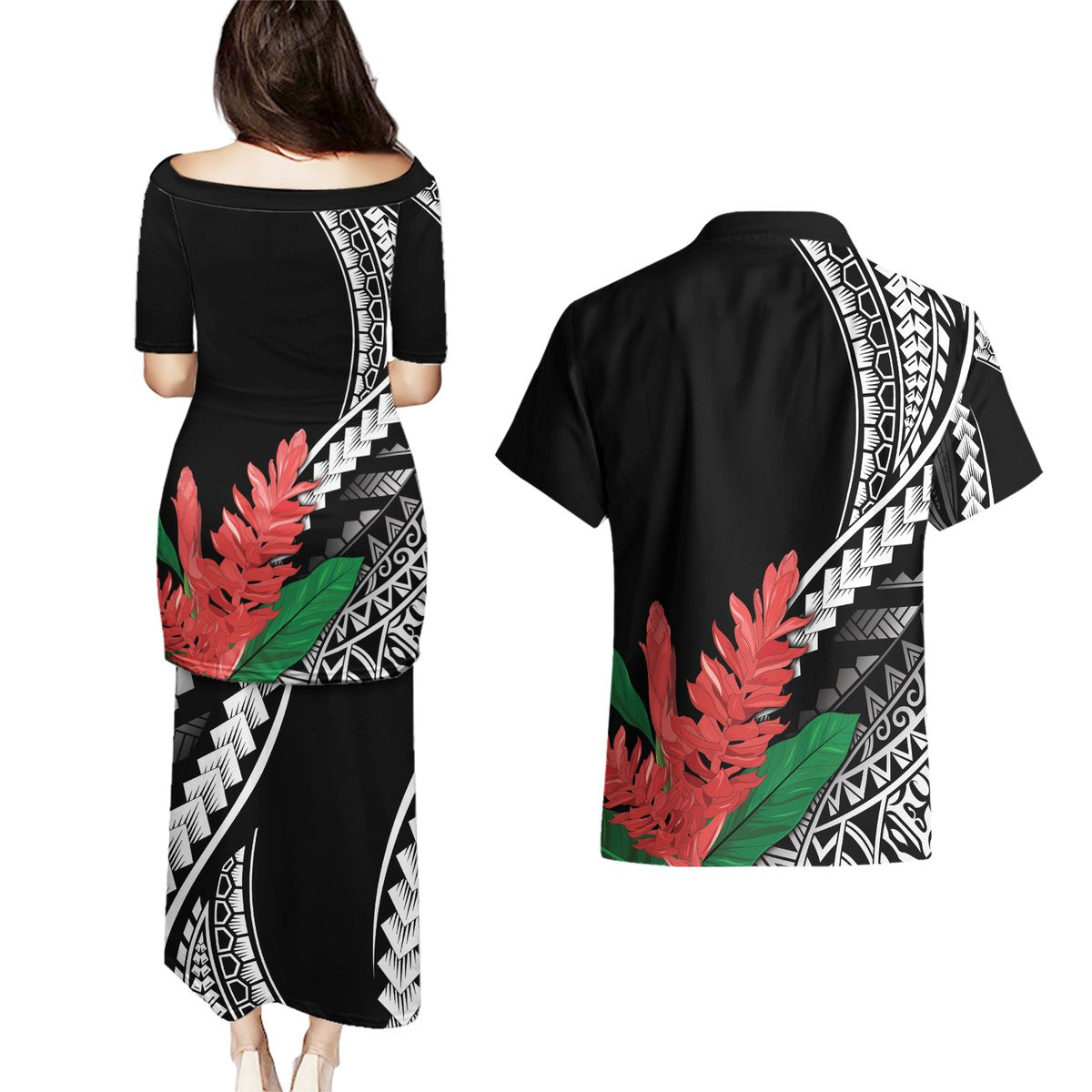 AAPI Heritage Month Couples Matching Puletasi and Hawaiian Shirt Samoa Teuila LT7 - Polynesian Pride