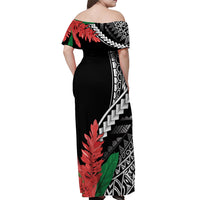 AAPI Heritage Month Off Shoulder Maxi Dress Samoa Teuila LT7 - Polynesian Pride