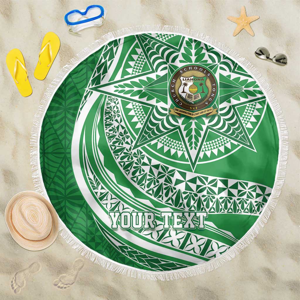 Tonga Liahona High School Personalized Beach Blanket Ngatu Tokelaufeletoa Motifs