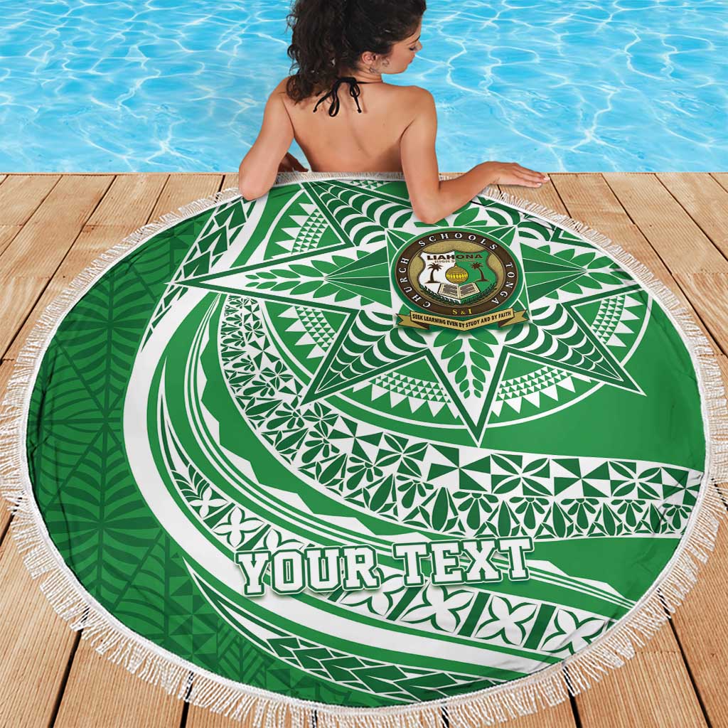 Tonga Liahona High School Personalized Beach Blanket Ngatu Tokelaufeletoa Motifs