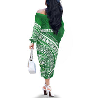 Tonga Liahona High School Personalized Family Matching Off The Shoulder Long Sleeve Dress and Hawaiian Shirt Ngatu Tokelaufeletoa Motifs