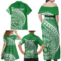 Tonga Liahona High School Personalized Family Matching Off Shoulder Maxi Dress and Hawaiian Shirt Ngatu Tokelaufeletoa Motifs