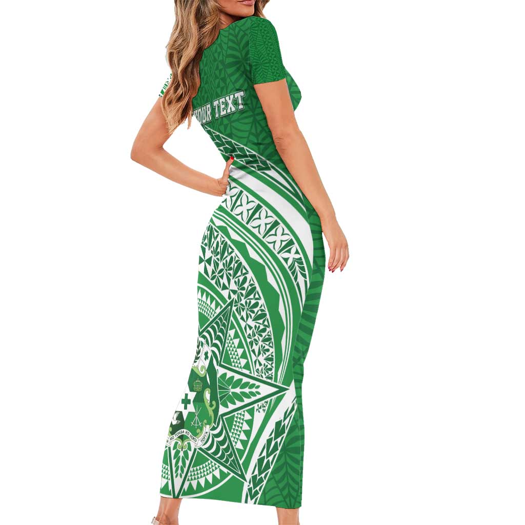 Tonga Liahona High School Personalized Family Matching Short Sleeve Bodycon Dress and Hawaiian Shirt Ngatu Tokelaufeletoa Motifs