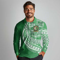 Tonga Liahona High School Personalized Long Sleeve Polo Shirt Ngatu Tokelaufeletoa Motifs