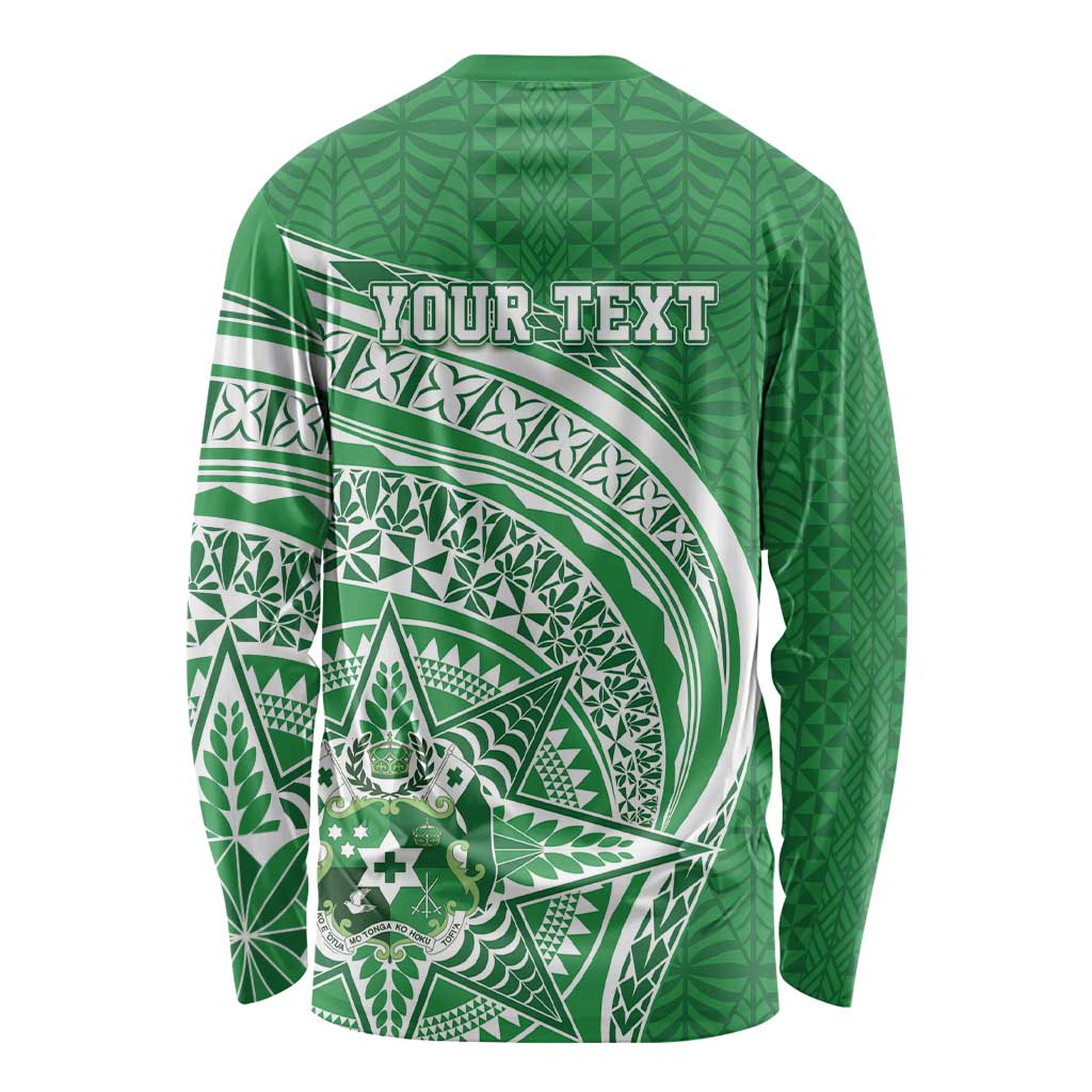 Tonga Liahona High School Personalized Long Sleeve Shirt Ngatu Tokelaufeletoa Motifs