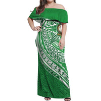 Tonga Liahona High School Personalized Off Shoulder Maxi Dress Ngatu Tokelaufeletoa Motifs