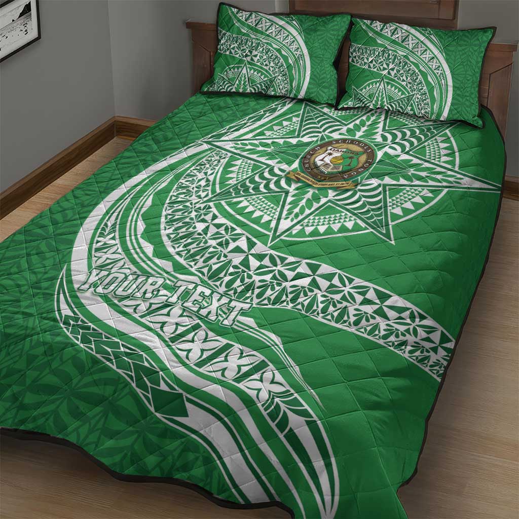 Tonga Liahona High School Personalized Quilt Bed Set Ngatu Tokelaufeletoa Motifs