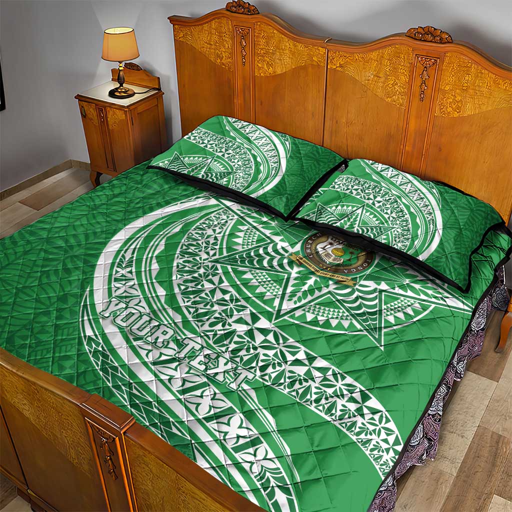 Tonga Liahona High School Personalized Quilt Bed Set Ngatu Tokelaufeletoa Motifs