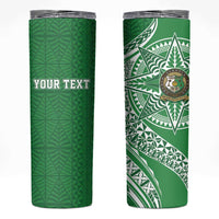 Tonga Liahona High School Personalized Skinny Tumbler Ngatu Tokelaufeletoa Motifs