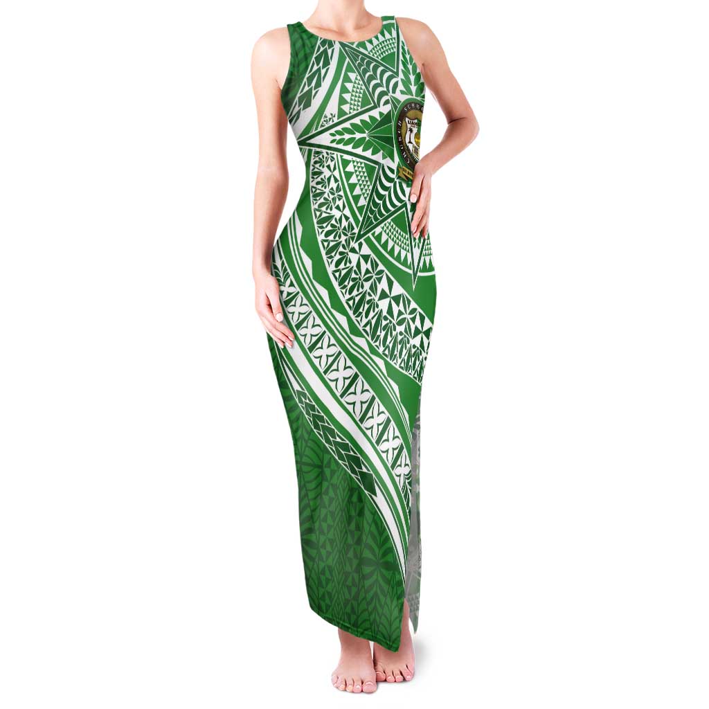 Tonga Liahona High School Personalized Tank Maxi Dress Ngatu Tokelaufeletoa Motifs