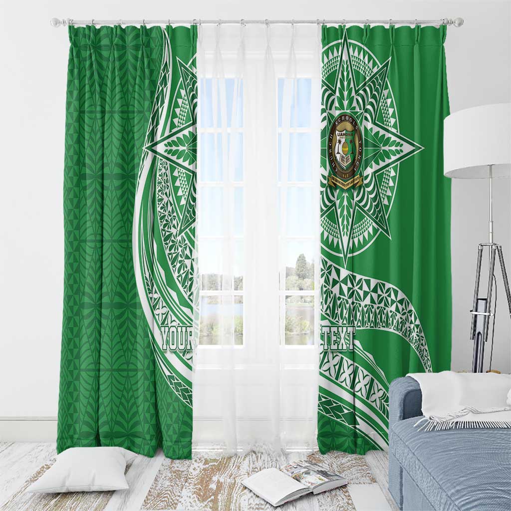 Tonga Liahona High School Personalized Window Curtain Ngatu Tokelaufeletoa Motifs