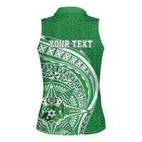 Tonga Liahona High School Personalized Women Sleeveless Polo Shirt Ngatu Tokelaufeletoa Motifs