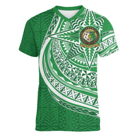 Tonga Liahona High School Personalized Women V-Neck T-Shirt Ngatu Tokelaufeletoa Motifs