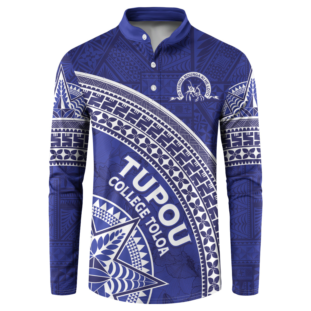 Tupou College Toloa Button Sweatshirt Ngatu Tapa Mix Style