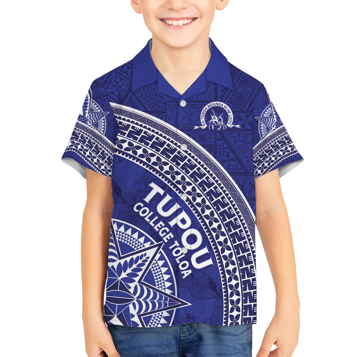 Tupou College Toloa Family Matching Tank Maxi Dress and Hawaiian Shirt Ngatu Tapa Mix Style