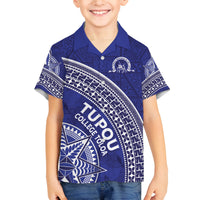 Tupou College Toloa Family Matching Tank Maxi Dress and Hawaiian Shirt Ngatu Tapa Mix Style