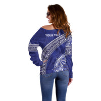 Tupou College Toloa Off Shoulder Sweater Ngatu Tapa Mix Style
