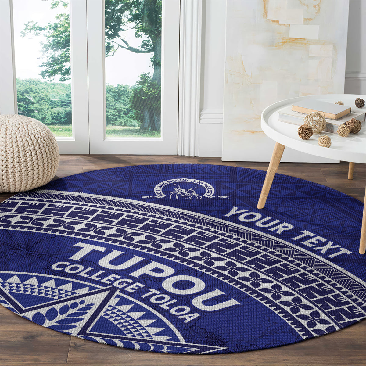 Tupou College Toloa Round Carpet Ngatu Tapa Mix Style