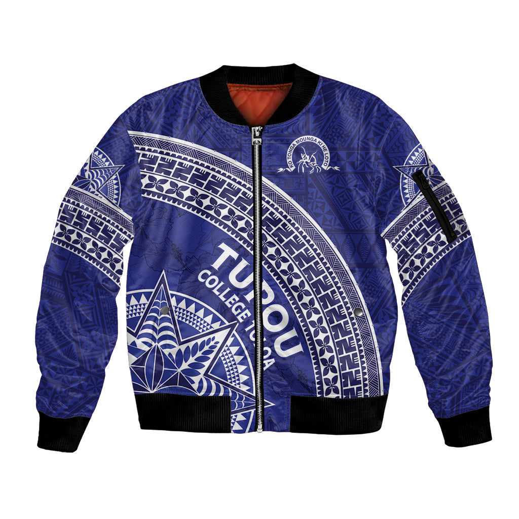 Tupou College Toloa Sleeve Zip Bomber Jacket Ngatu Tapa Mix Style