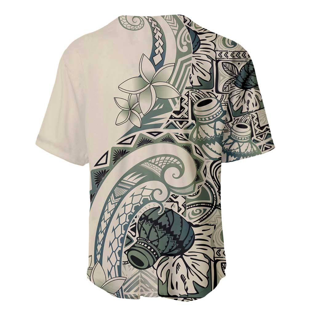 Aloha Hawaii Tapa Baseball Jersey Summer Green Hawaiian Ipu - Polynesian Pride
