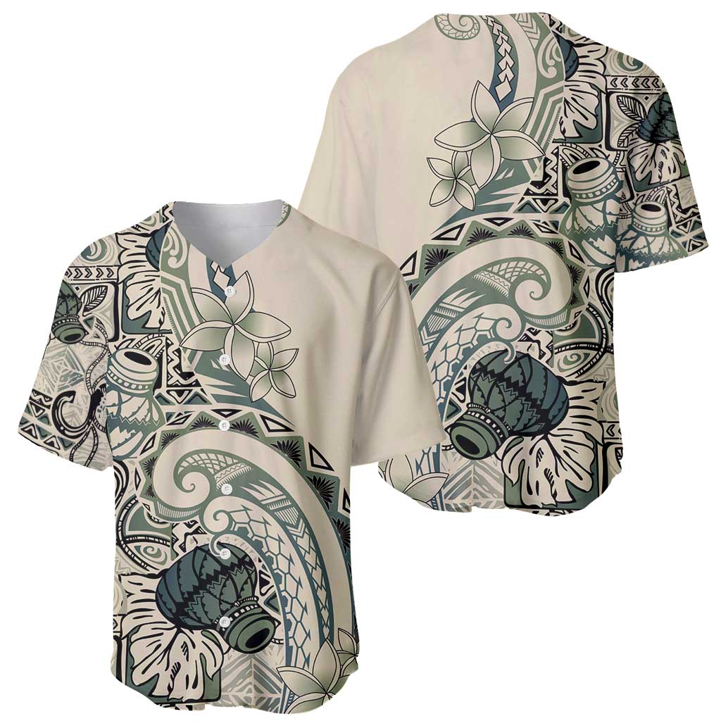 Aloha Hawaii Tapa Baseball Jersey Summer Green Hawaiian Ipu - Polynesian Pride