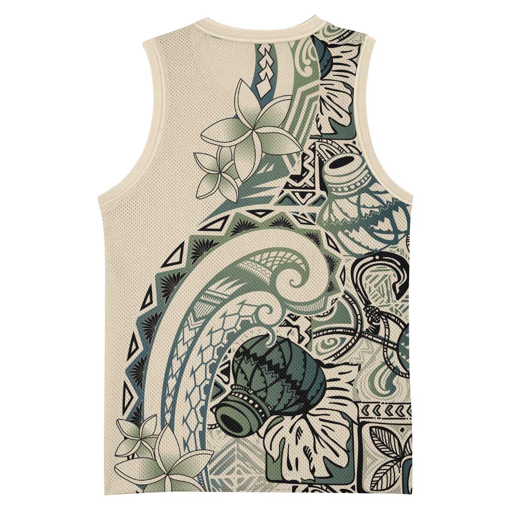 Aloha Hawaii Tapa Basketball Jersey Summer Green Hawaiian Ipu LT7 - Polynesian Pride