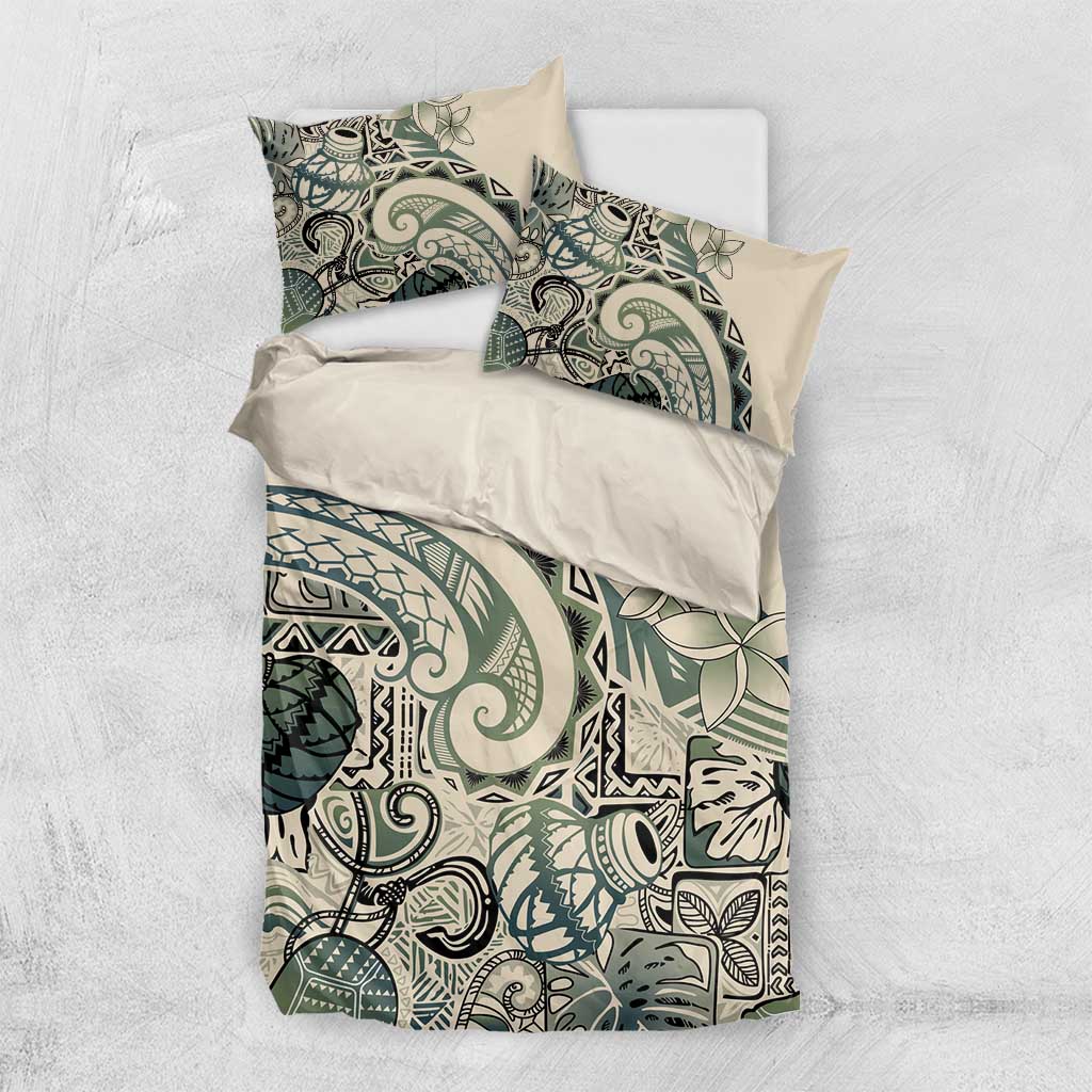 Aloha Hawaii Tapa Bedding Set Summer Green Hawaiian Ipu - Polynesian Pride