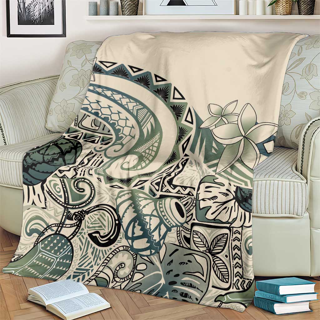 Aloha Hawaii Tapa Blanket Summer Green Hawaiian Ipu - Polynesian Pride