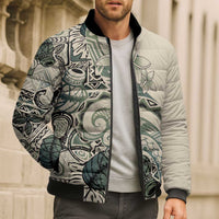 Aloha Hawaii Tapa Bomber Puffer Jacket Summer Green Hawaiian Ipu LT7 - Polynesian Pride