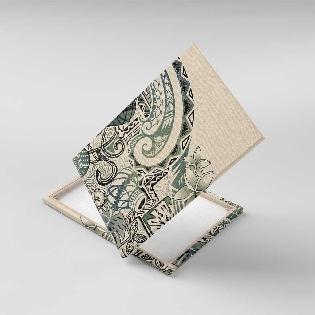 Aloha Hawaii Tapa Canvas Wall Art Summer Green Hawaiian Ipu - Polynesian Pride