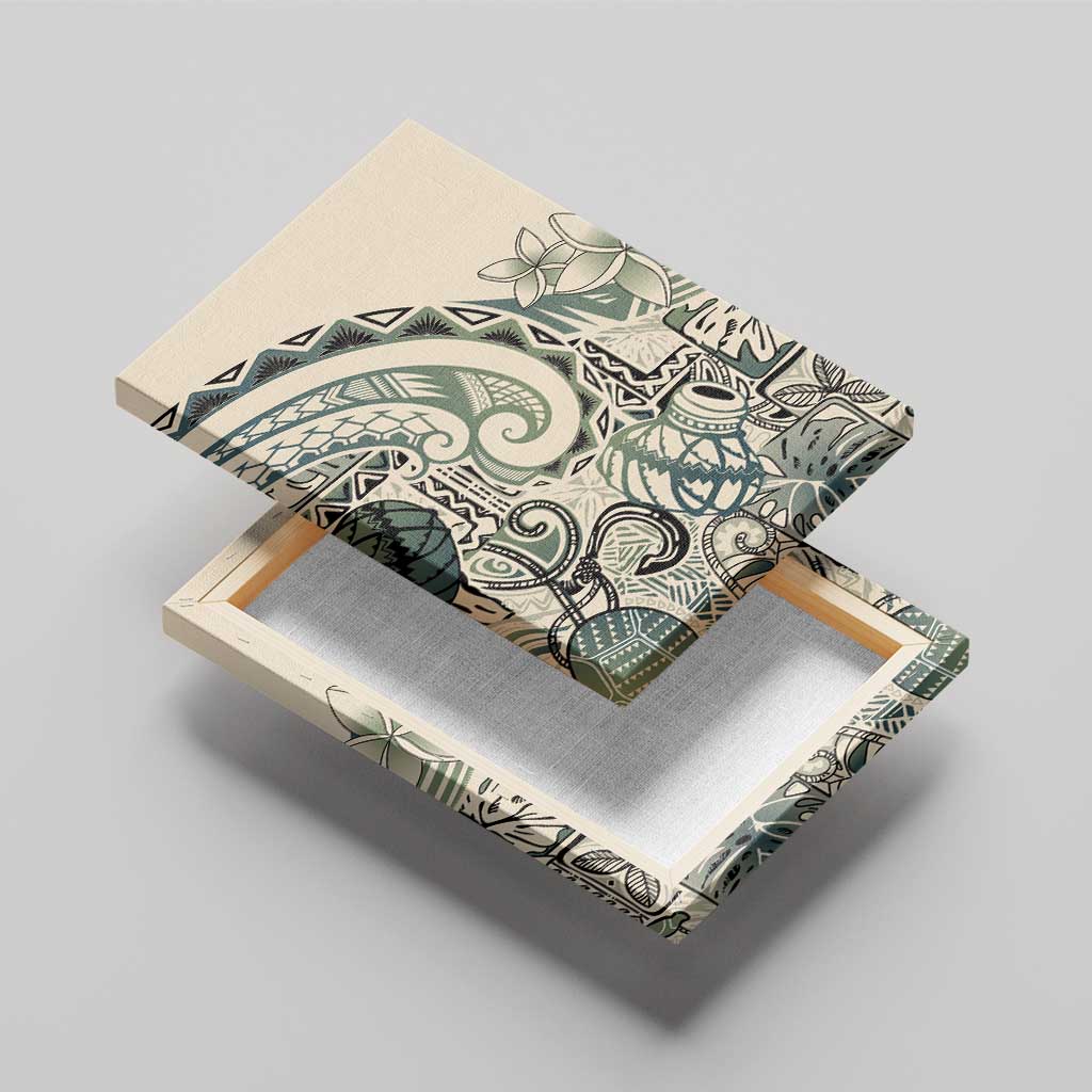 Aloha Hawaii Tapa Canvas Wall Art Summer Green Hawaiian Ipu - Polynesian Pride