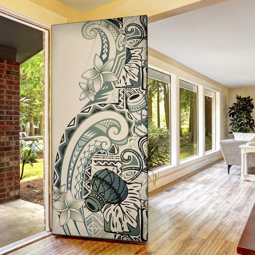 Aloha Hawaii Tapa Door Cover Summer Green Hawaiian Ipu - Polynesian Pride