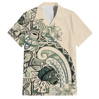Aloha Hawaii Tapa Family Matching Puletasi and Hawaiian Shirt Summer Green Hawaiian Ipu - Polynesian Pride