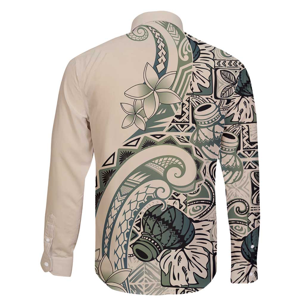 Aloha Hawaii Tapa Family Matching Puletasi and Hawaiian Shirt Summer Green Hawaiian Ipu - Polynesian Pride