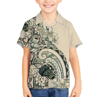 Aloha Hawaii Tapa Family Matching Puletasi and Hawaiian Shirt Summer Green Hawaiian Ipu - Polynesian Pride