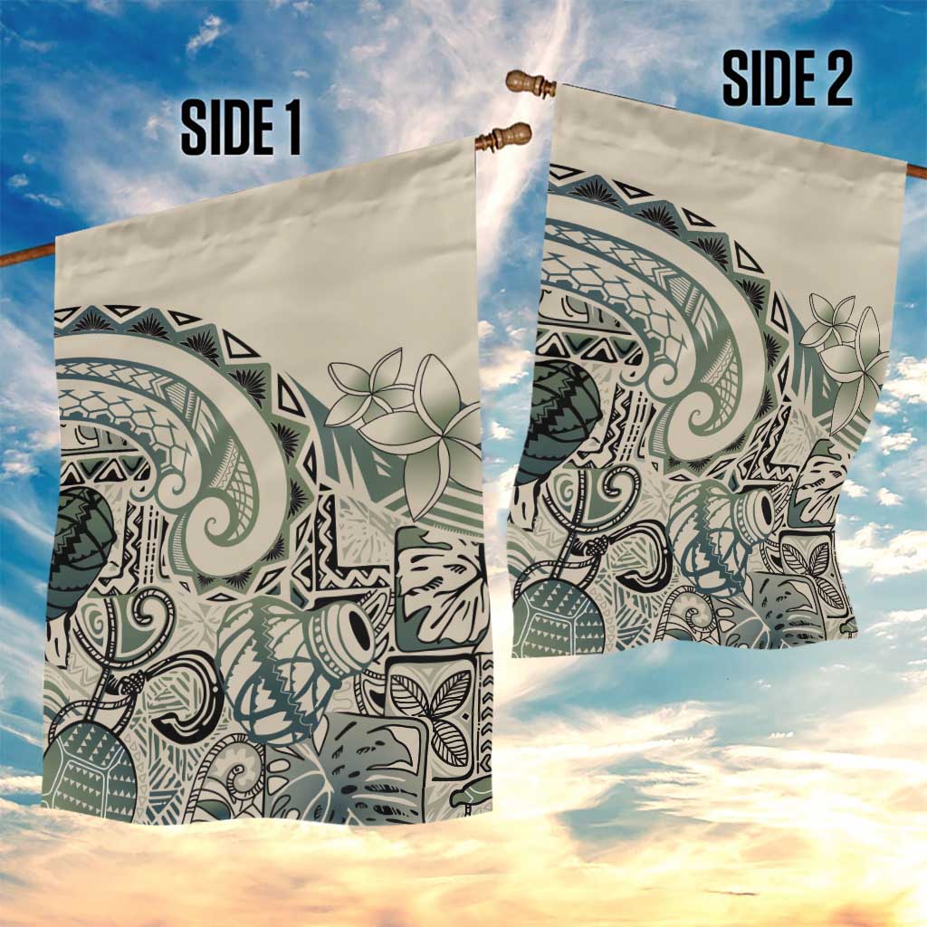 Aloha Hawaii Tapa Garden Flag Summer Green Hawaiian Ipu - Polynesian Pride