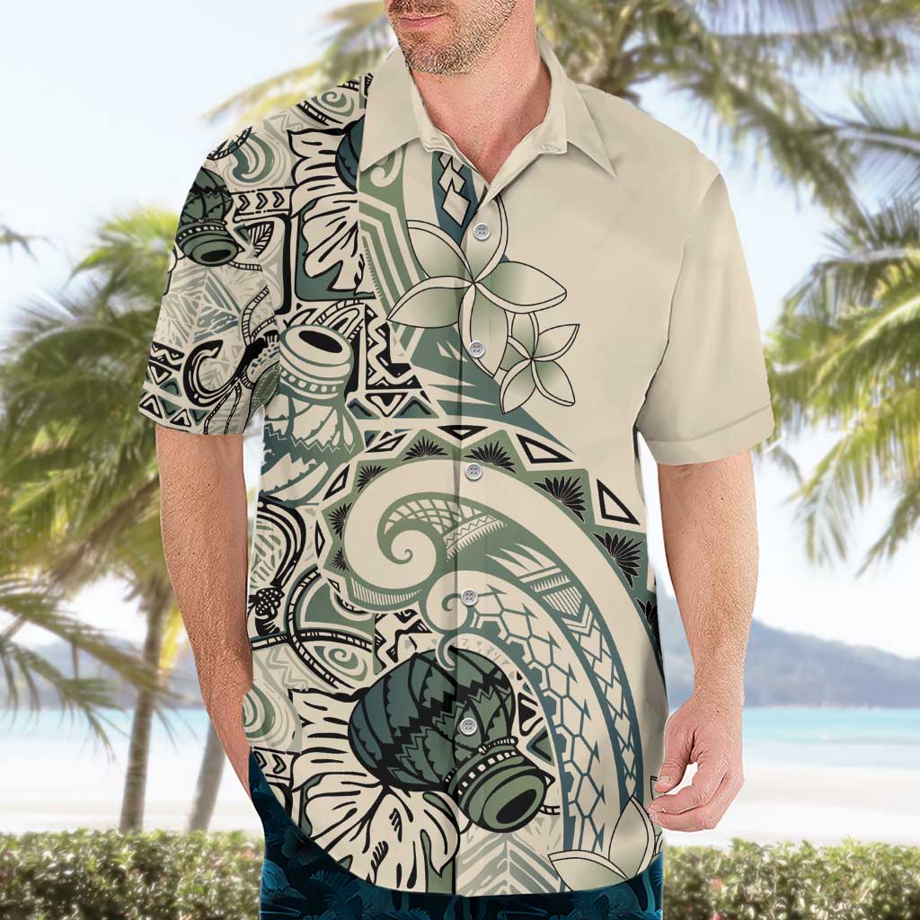 Aloha Hawaii Tapa Hawaiian Shirt Summer Green Hawaiian Ipu - Polynesian Pride