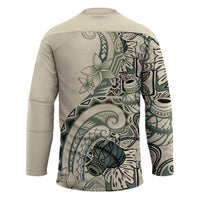 Aloha Hawaii Tapa Hockey Jersey Summer Green Hawaiian Ipu - Polynesian Pride