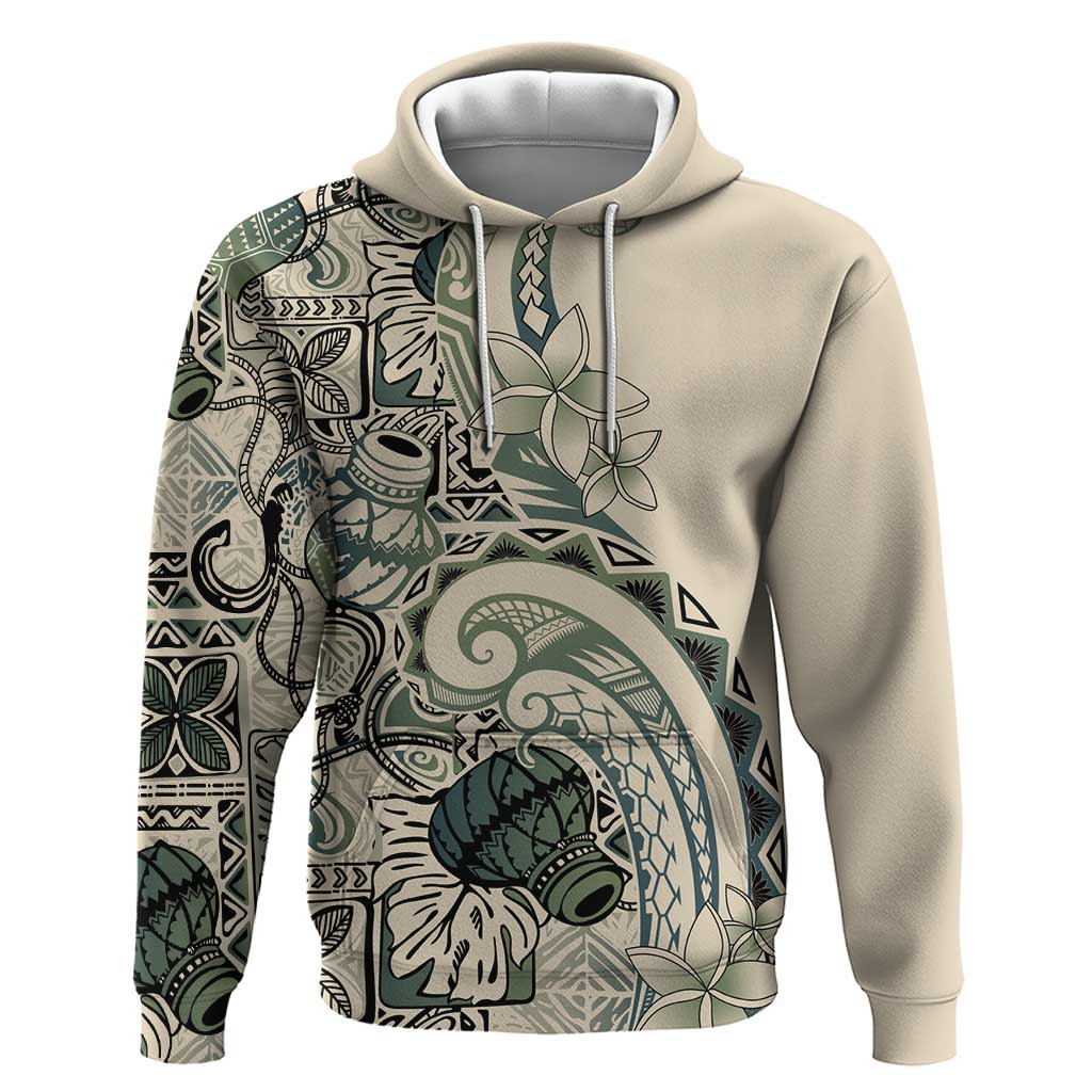 Aloha Hawaii Tapa Hoodie Summer Green Hawaiian Ipu - Polynesian Pride