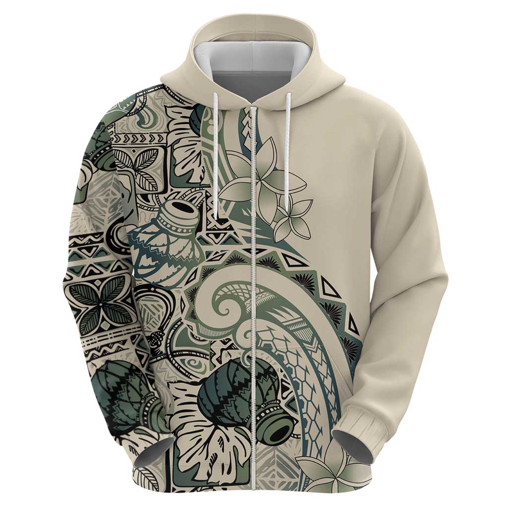 Aloha Hawaii Tapa Hoodie Summer Green Hawaiian Ipu - Polynesian Pride
