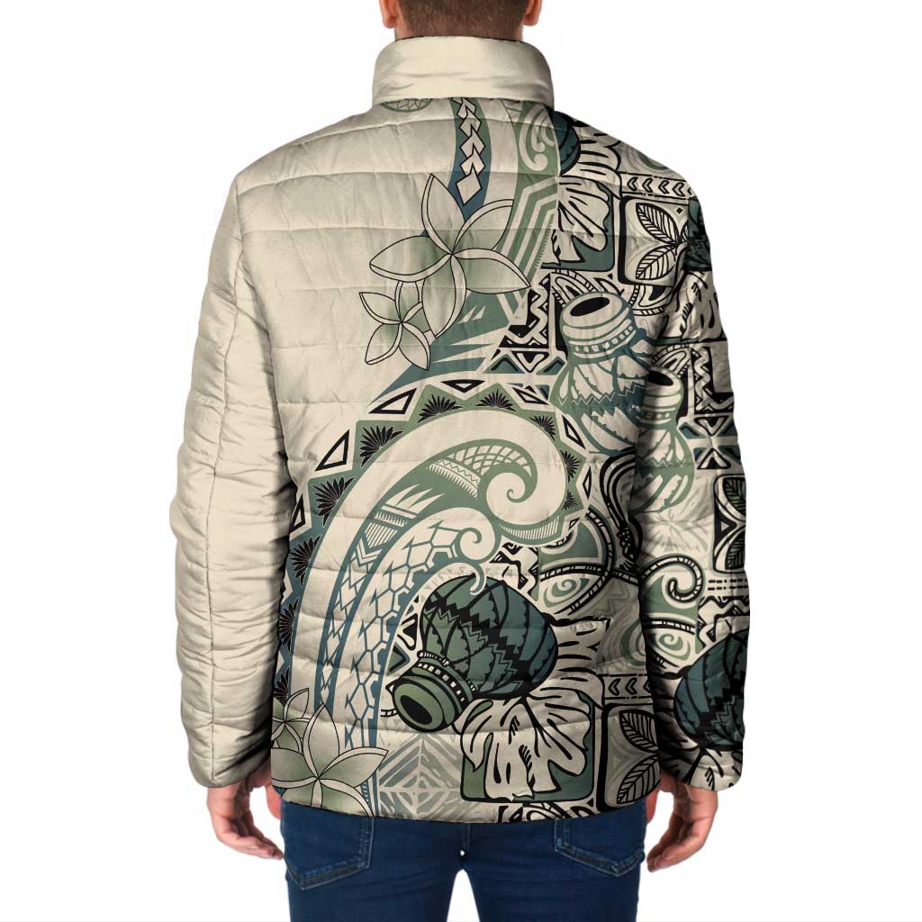 Aloha Hawaii Tapa Padded Jacket Summer Green Hawaiian Ipu LT7 - Polynesian Pride